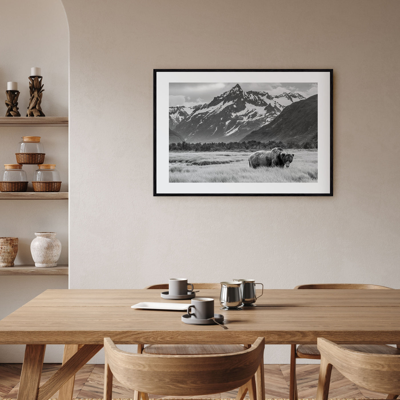Alaska Landscape B&W Poster
