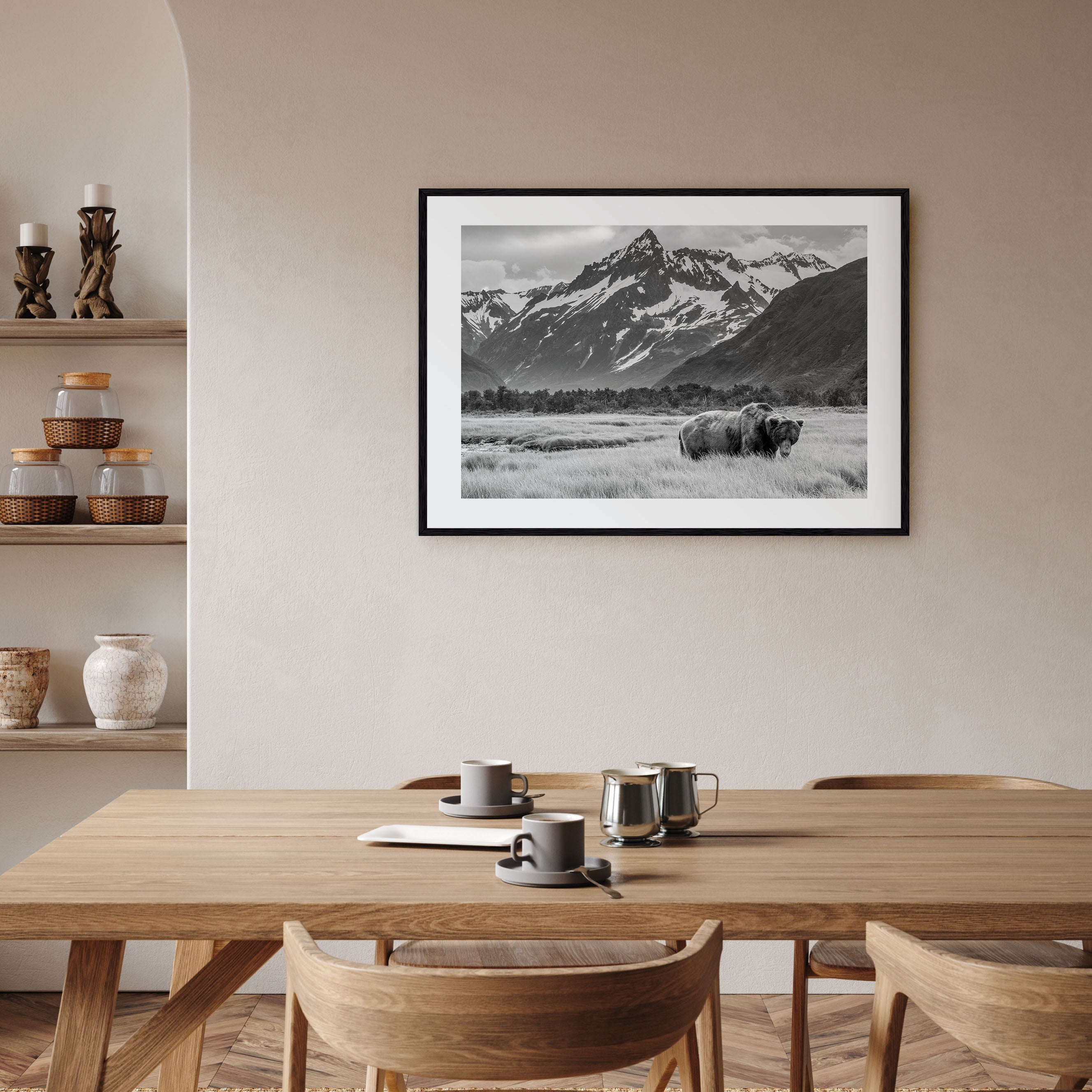 Alaska Landscape B&W Poster