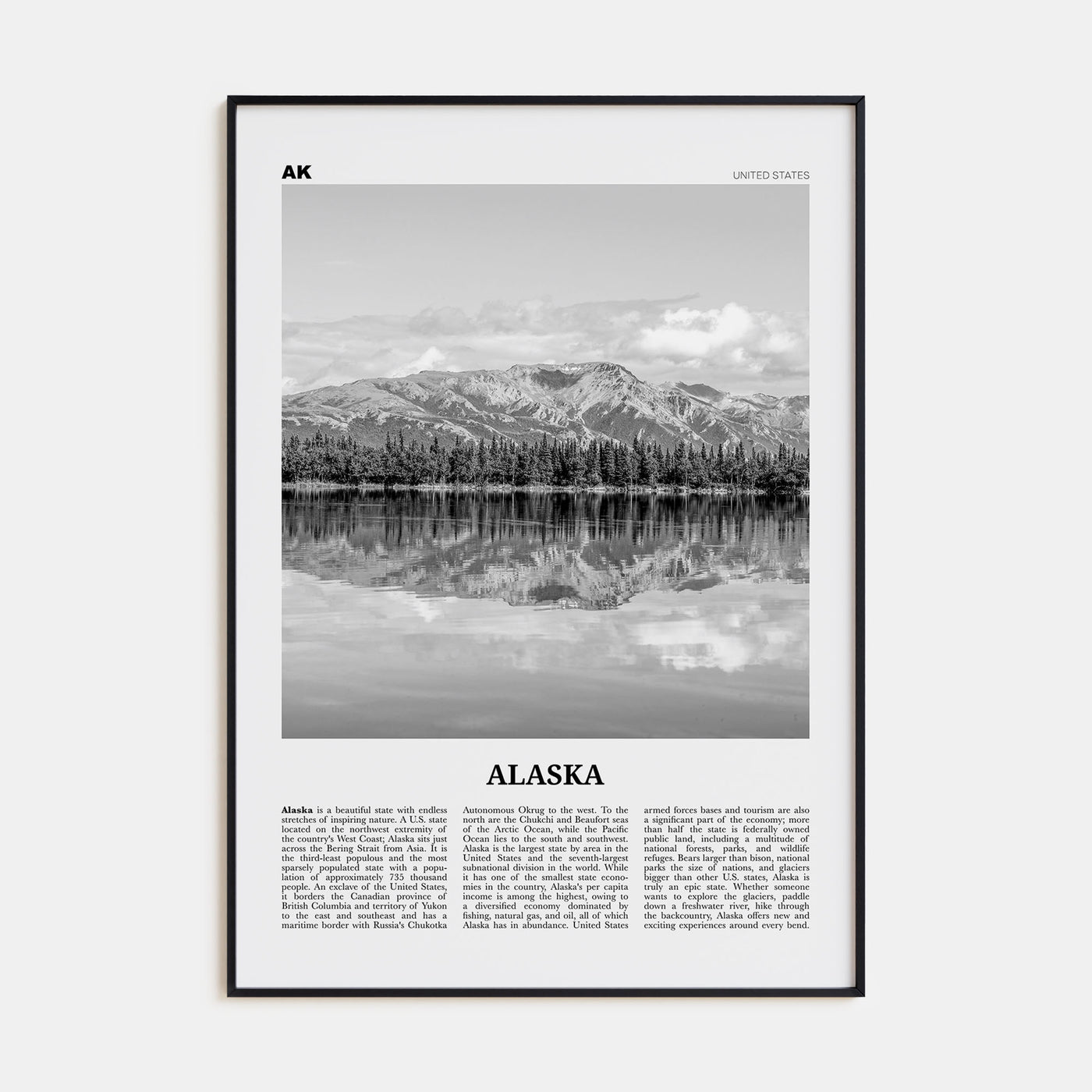 Alaska Travel B&W No 2 Poster