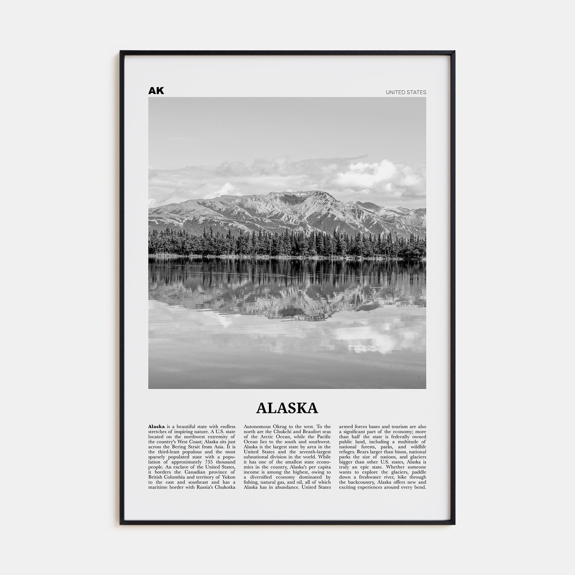 Alaska Travel B&W No 2 Poster