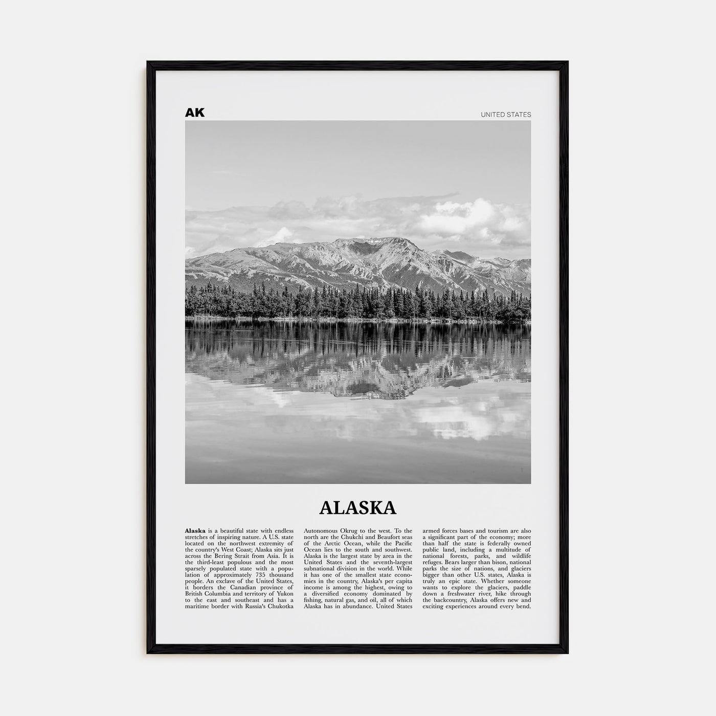 Alaska Travel B&W No 2 Poster