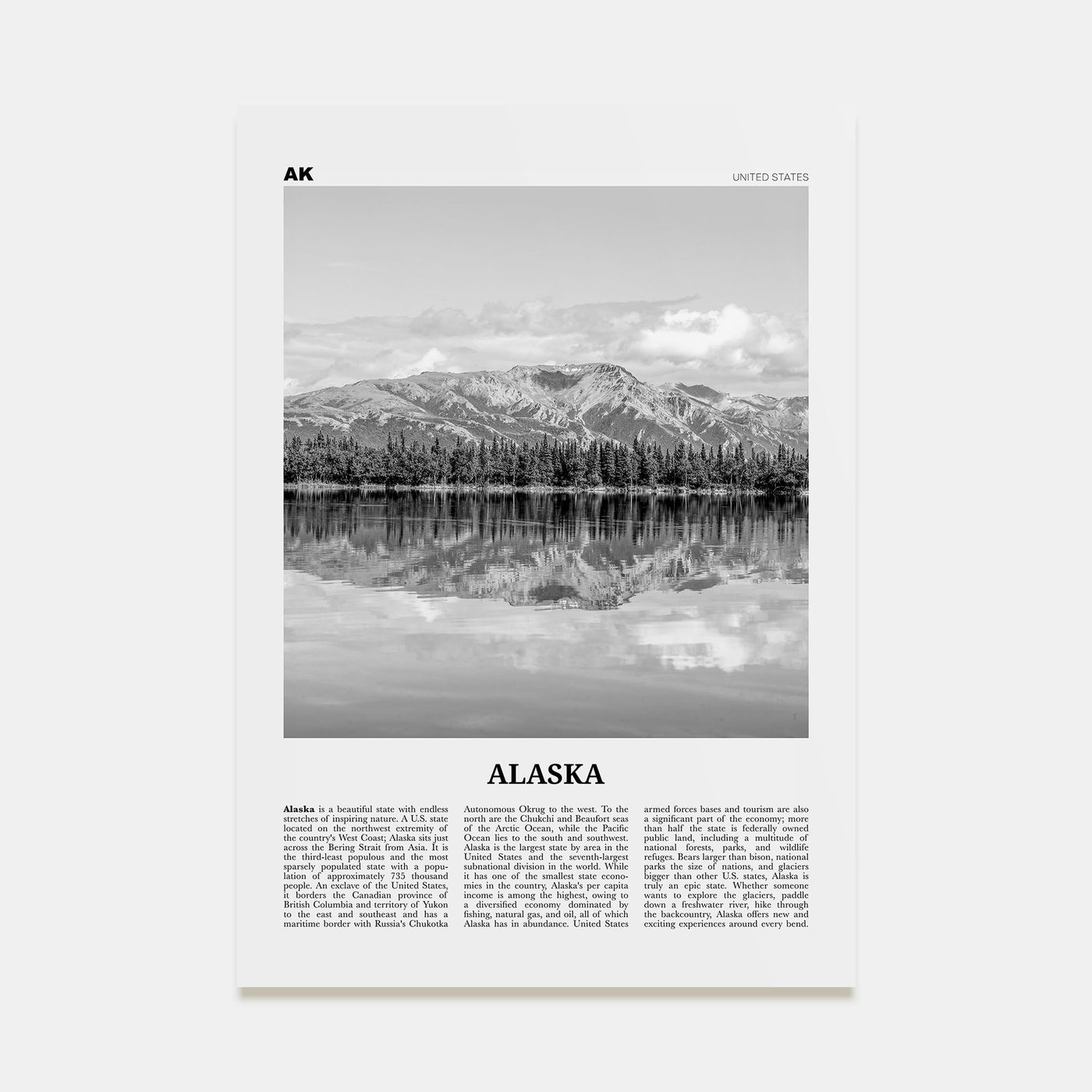 Alaska Travel B&W No 2 Poster