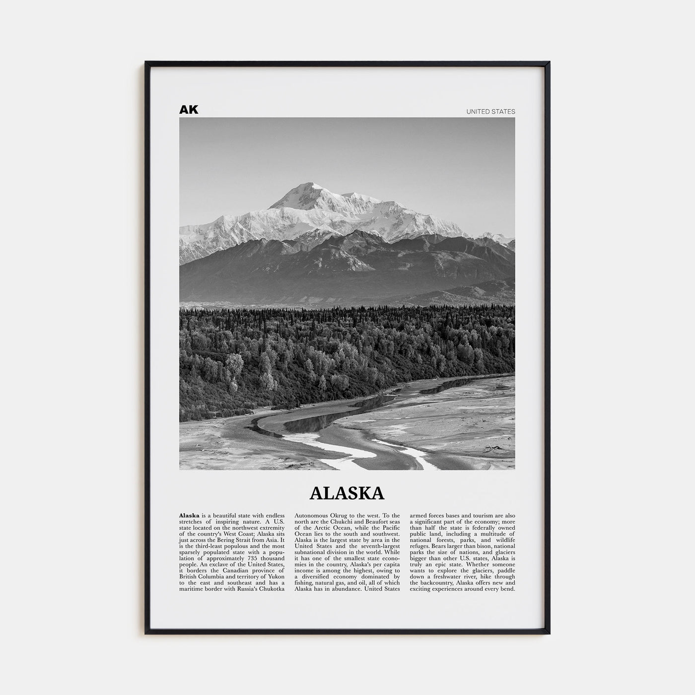 Alaska Travel B&W No 3 Poster