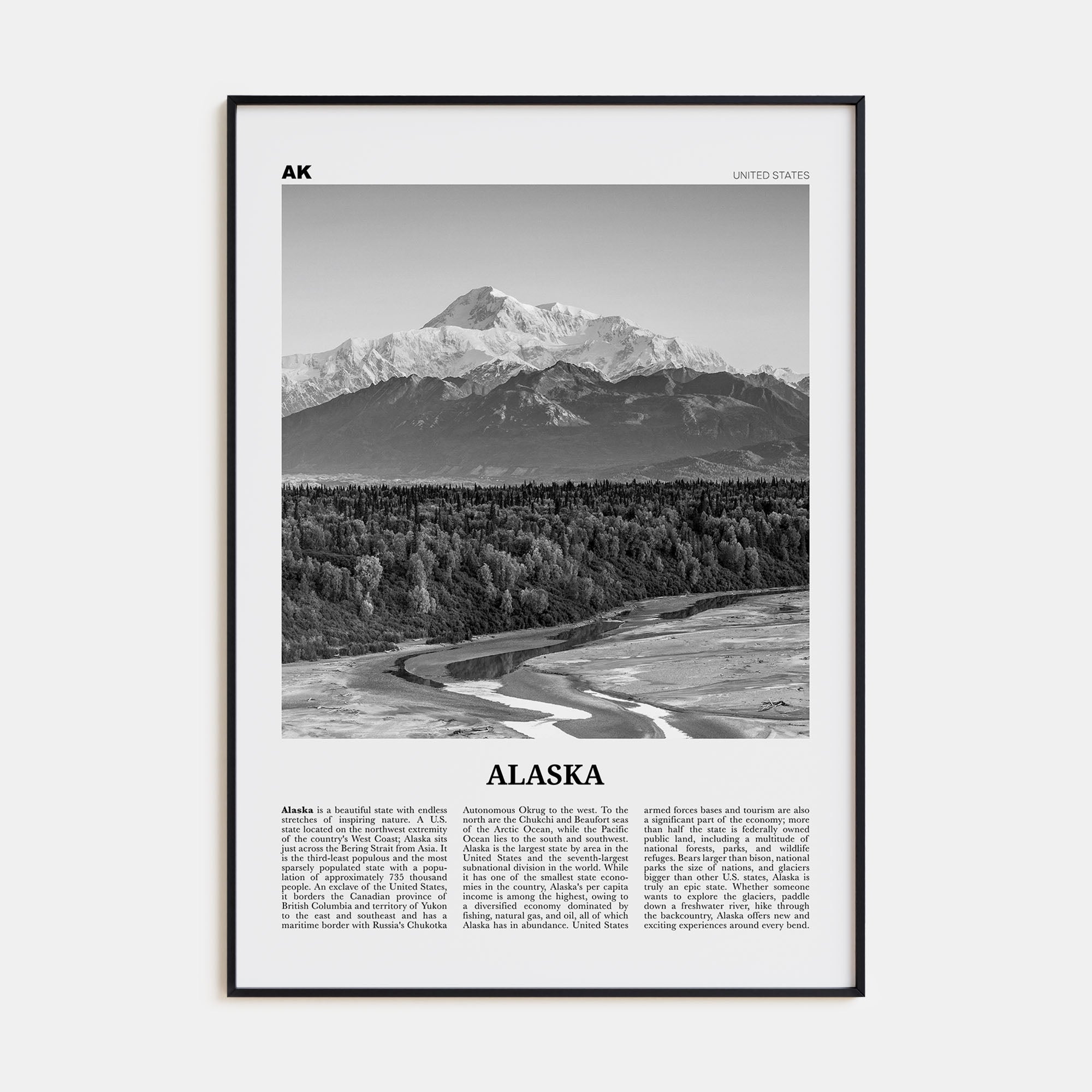 Alaska Travel B&W No 3 Poster