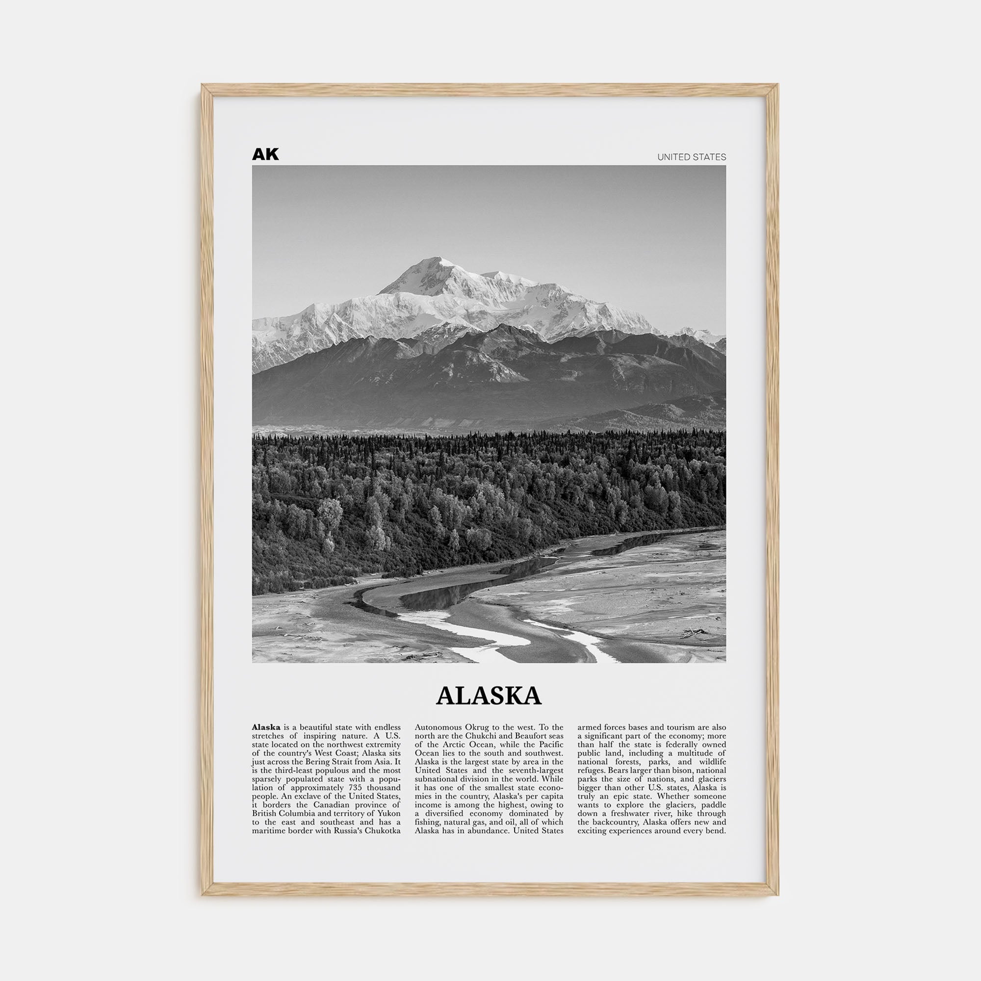 Alaska Travel B&W No 3 Poster