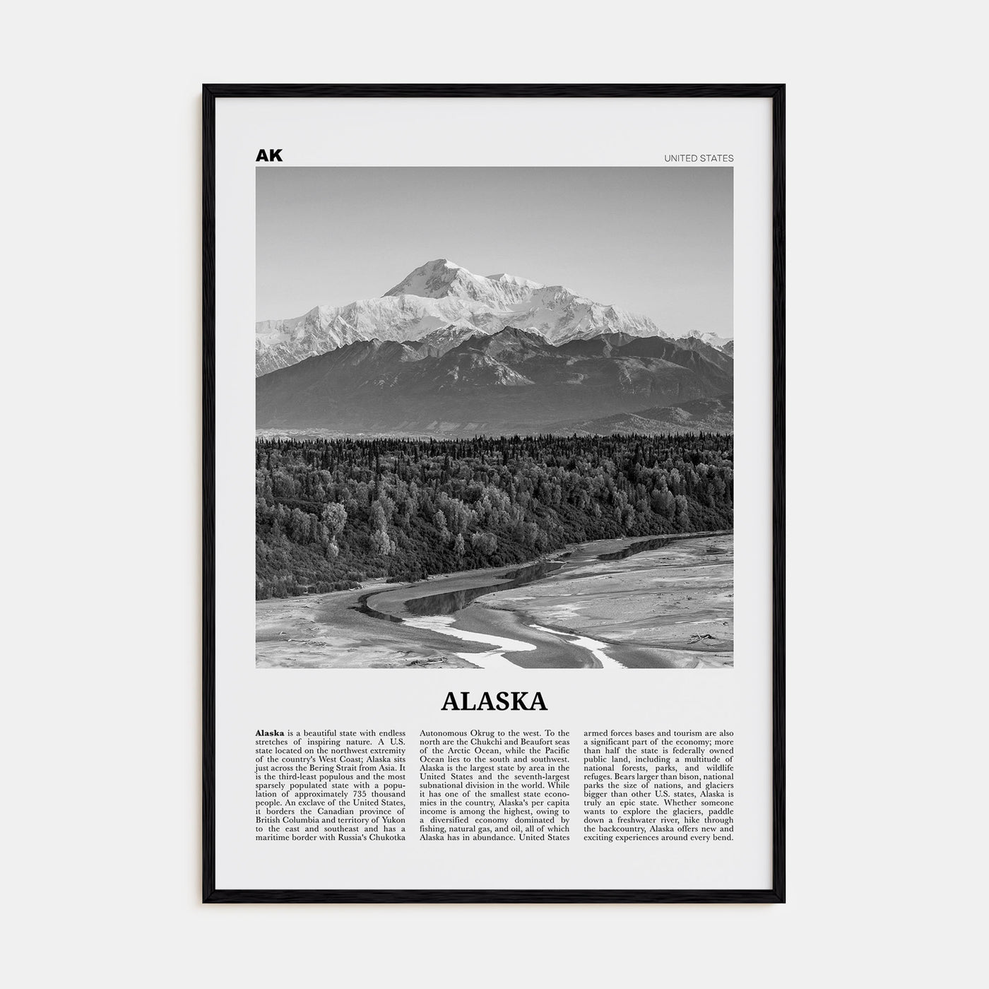 Alaska Travel B&W No 3 Poster
