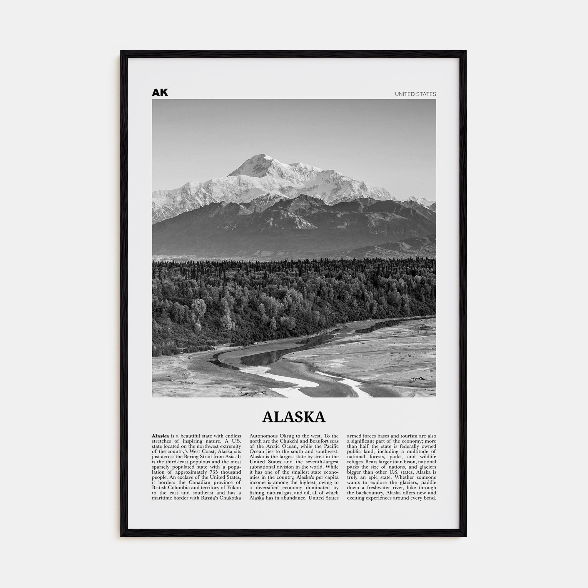 Alaska Travel B&W No 3 Poster