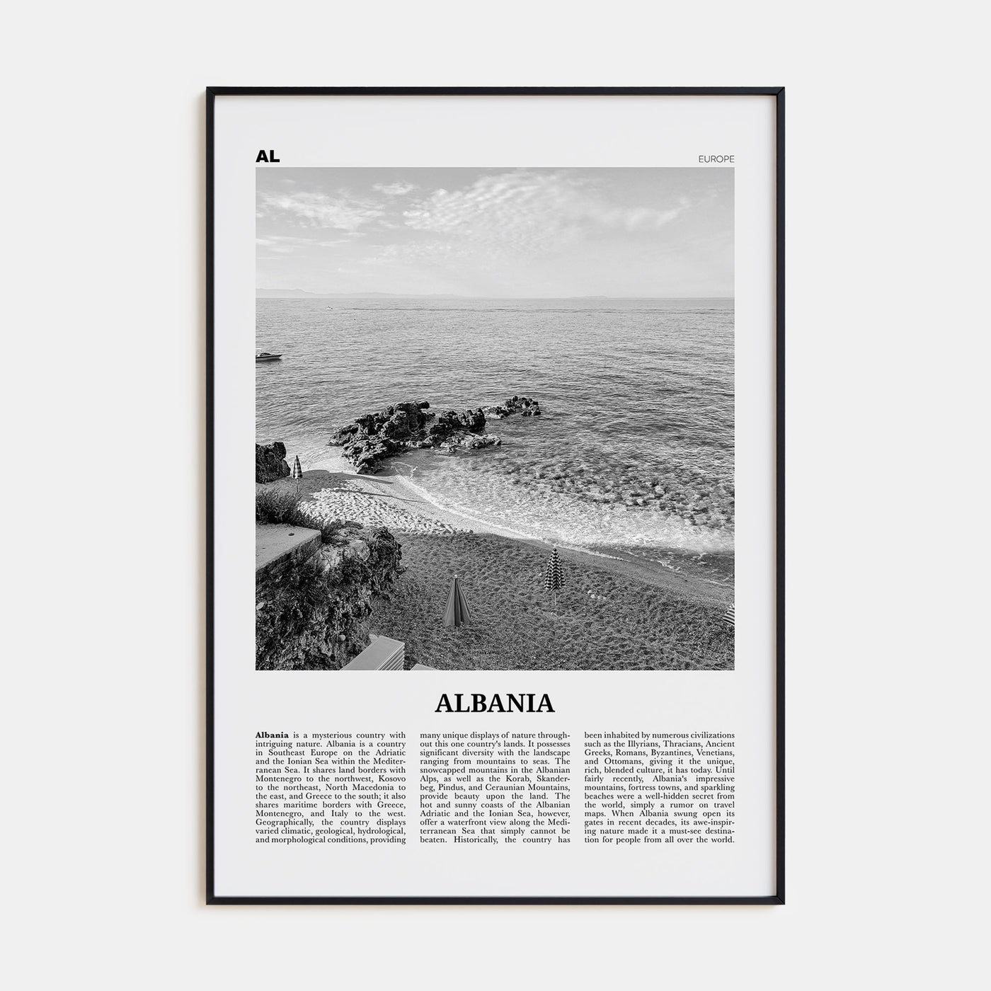 Albania Travel B&W No 2 Poster