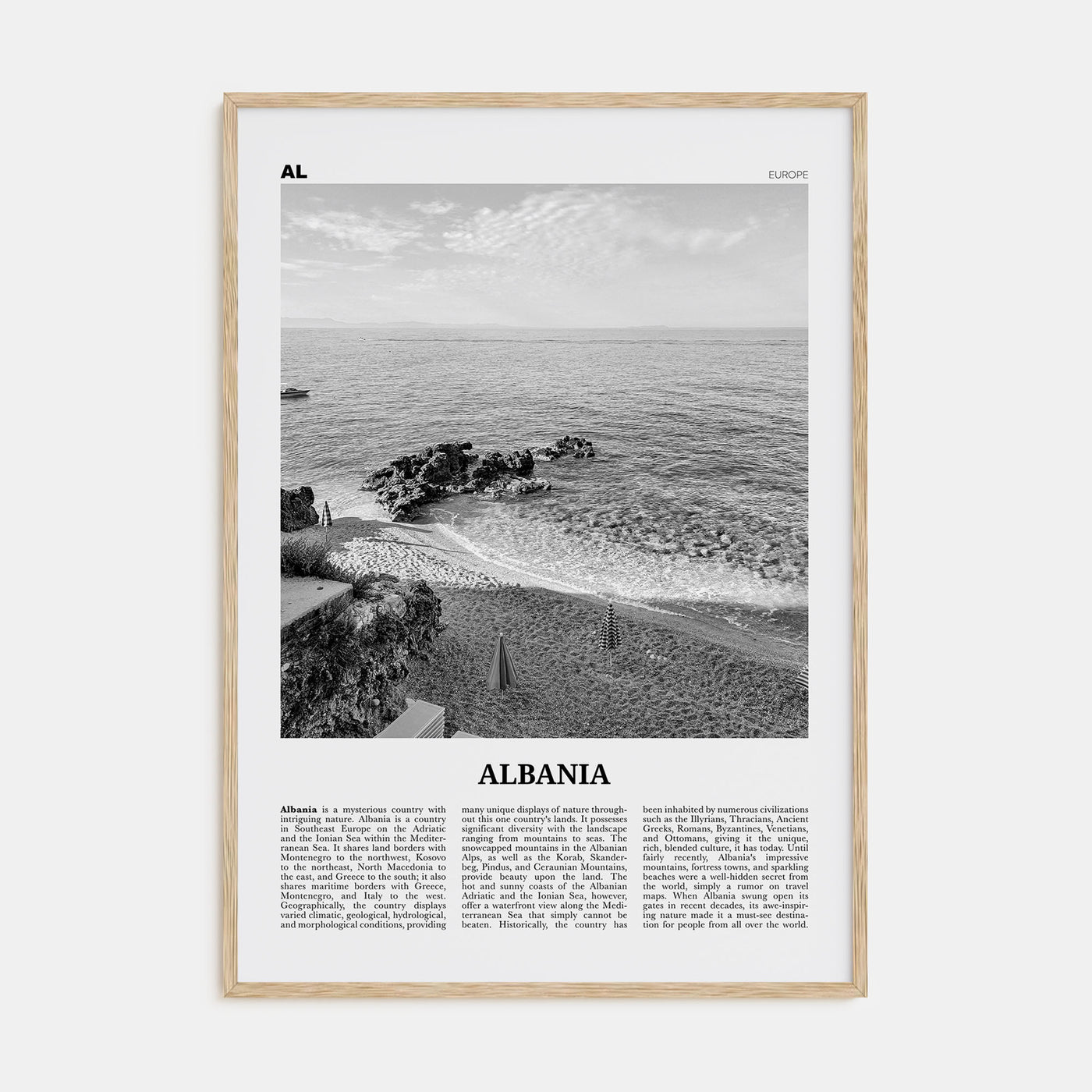 Albania Travel B&W No 2 Poster