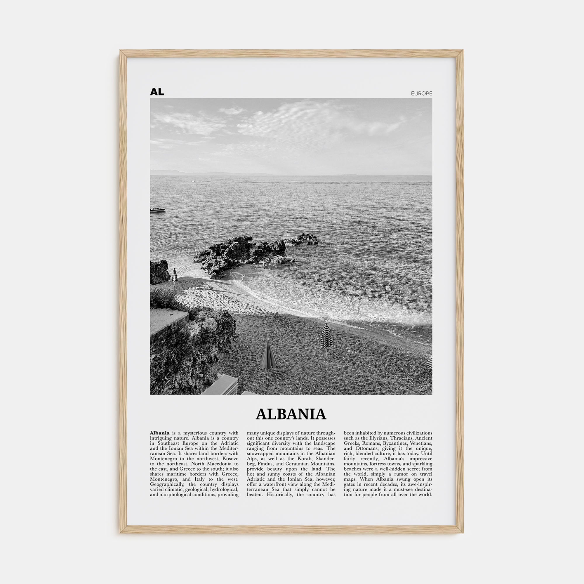 Albania Travel B&W No 2 Poster