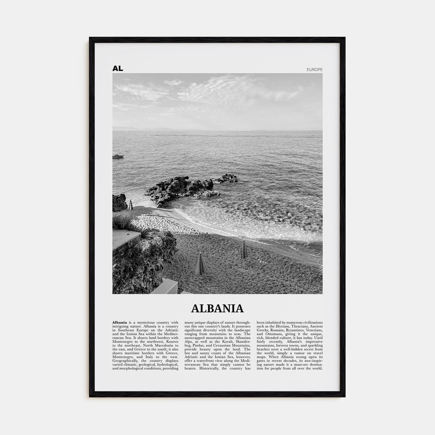 Albania Travel B&W No 2 Poster