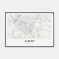 Albany, New York Map Landscape Poster