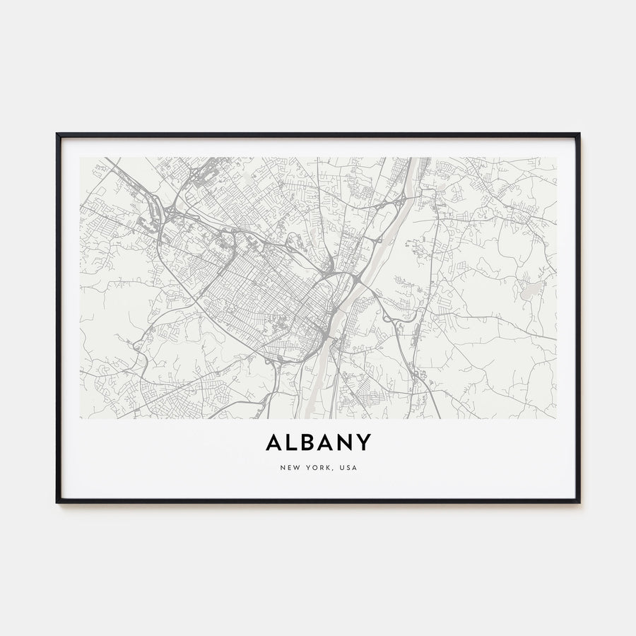 Albany, New York Map Landscape Poster