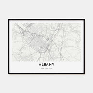 Albany, New York Map Landscape Poster