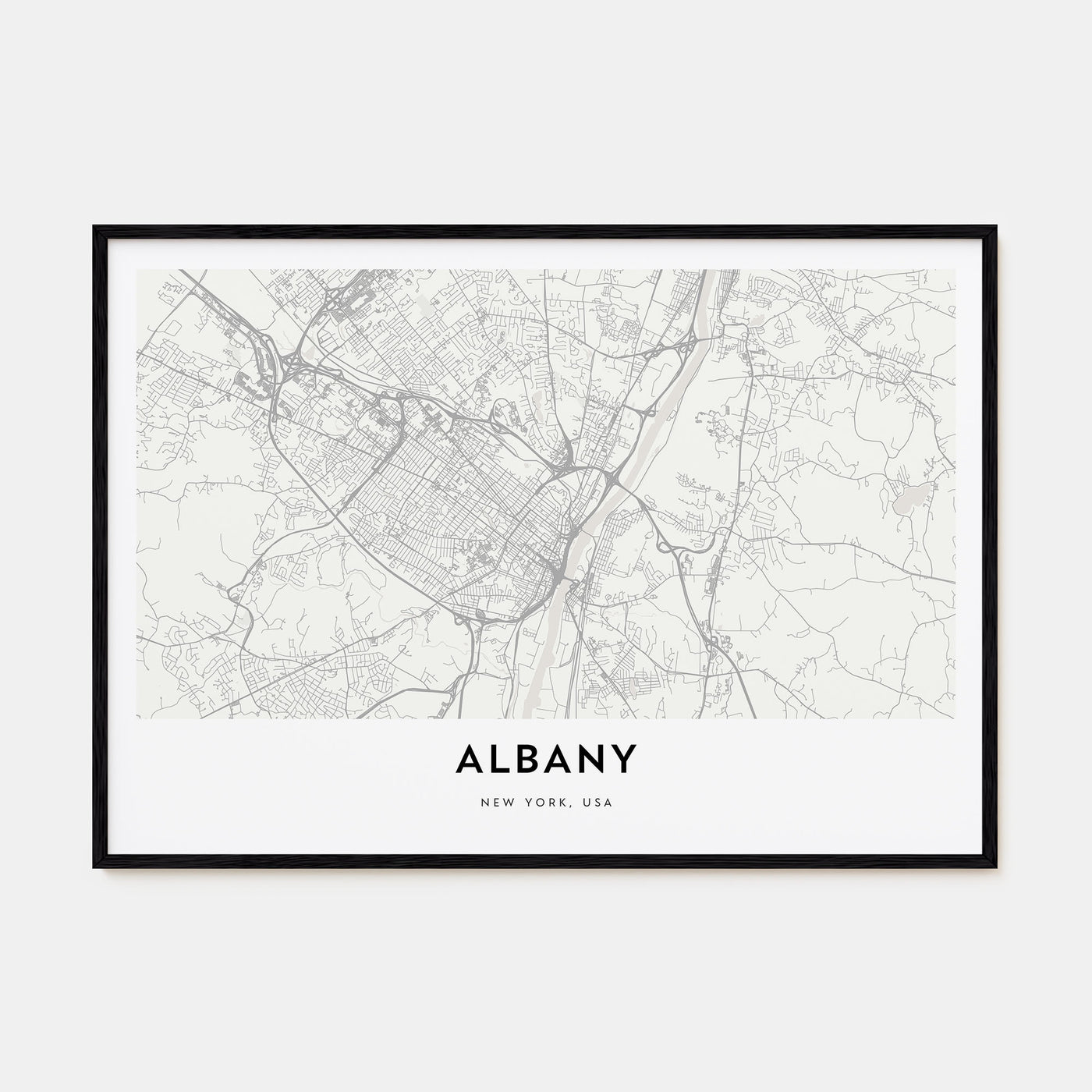 Albany, New York Map Landscape Poster