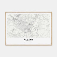 Albany, New York Map Landscape Poster