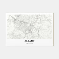 Albany, New York Map Landscape Poster