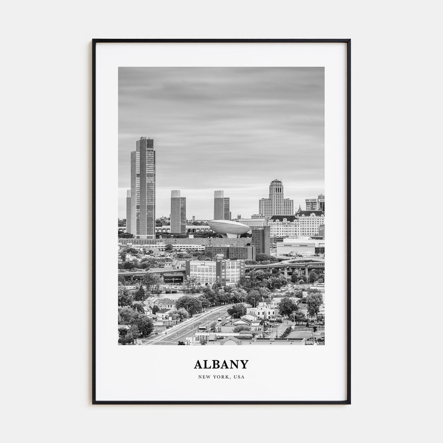 Albany, New York Portrait B&W Poster