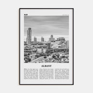 Albany, New York Travel B&W Poster