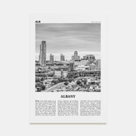 Albany, New York Travel B&W Poster