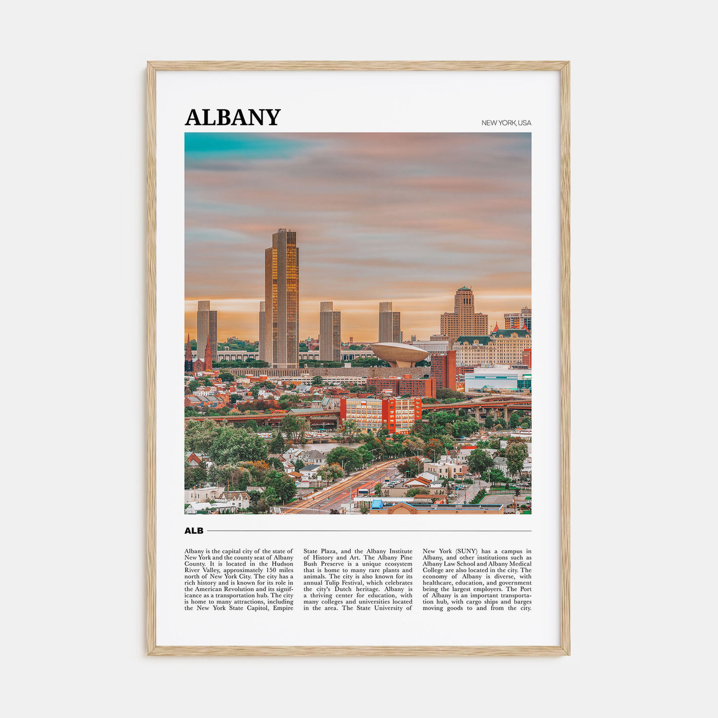 Albany, New York Travel Color Poster
