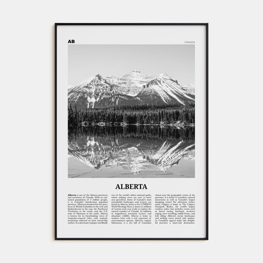 Alberta Travel B&W Poster
