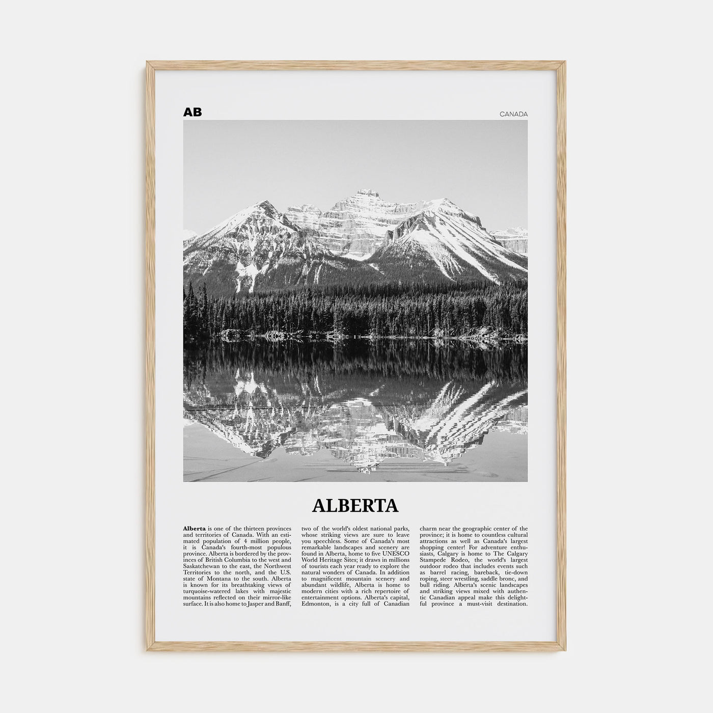 Alberta Travel B&W Poster