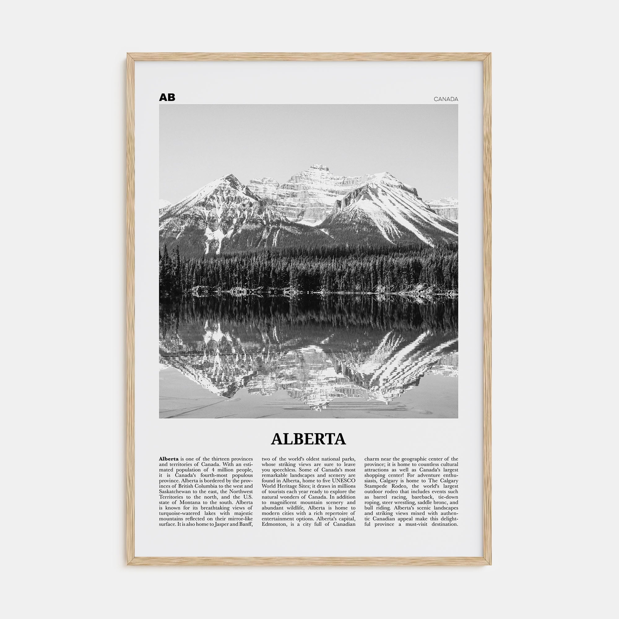 Alberta Travel B&W Poster