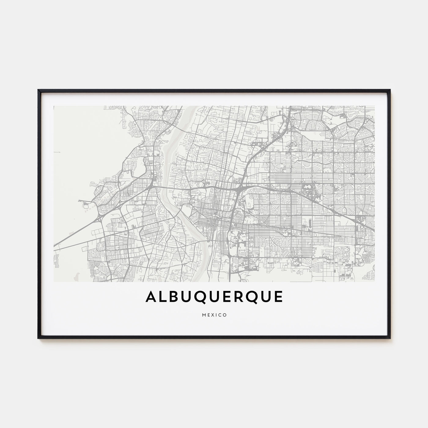 Albuquerque Map Landscape Poster