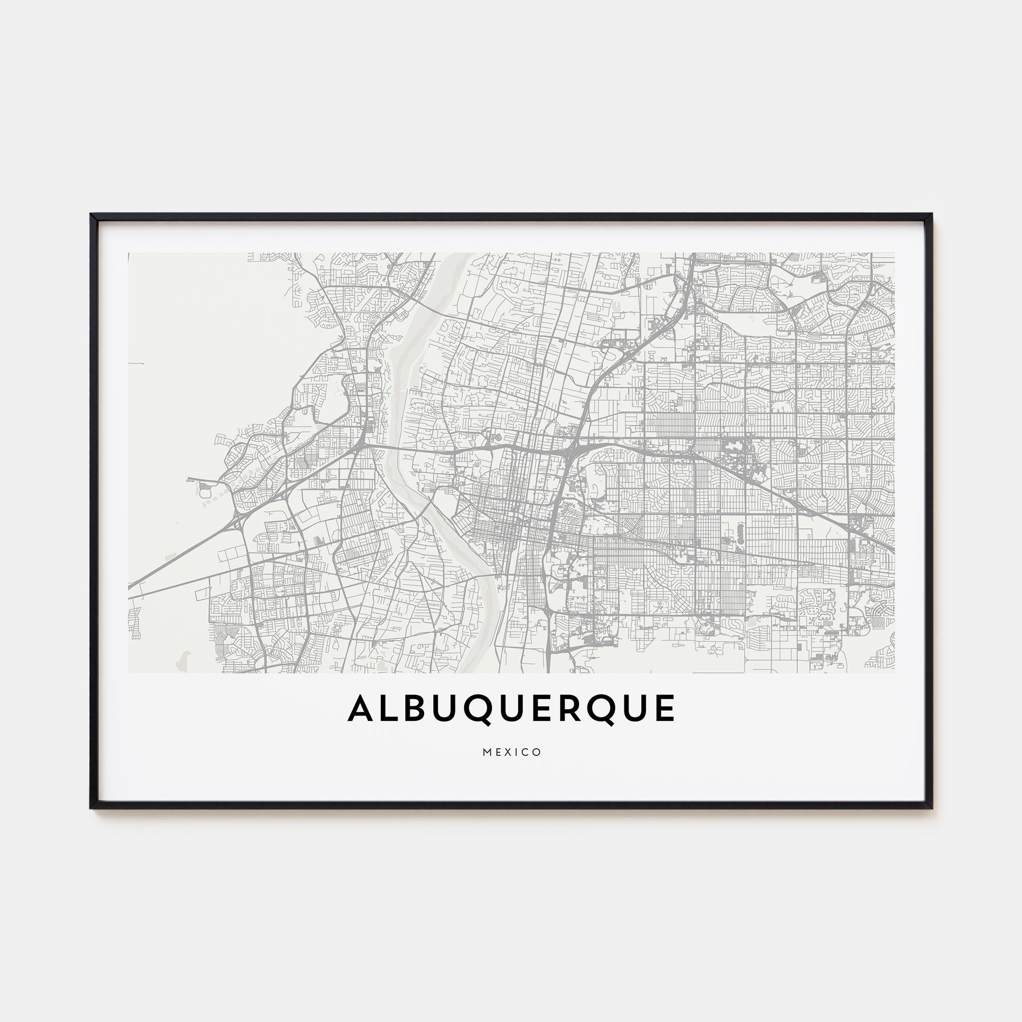 Albuquerque Map Landscape Poster