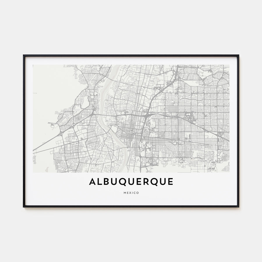 Albuquerque Map Landscape Poster