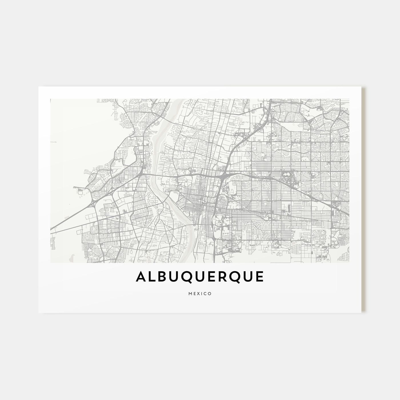 Albuquerque Map Landscape Poster