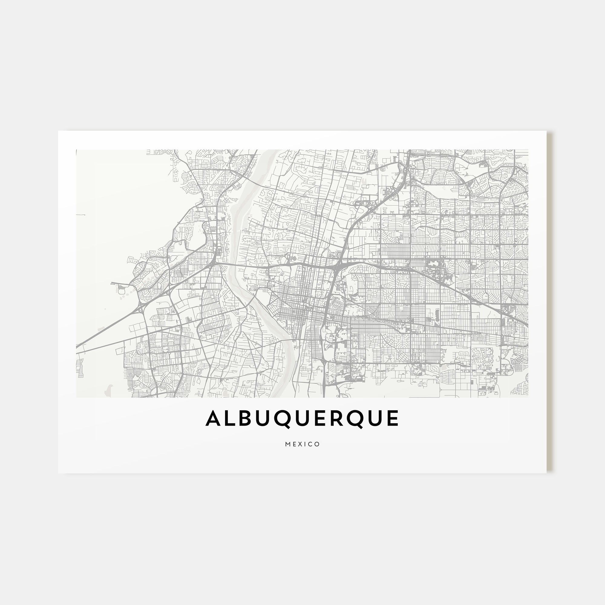 Albuquerque Map Landscape Poster