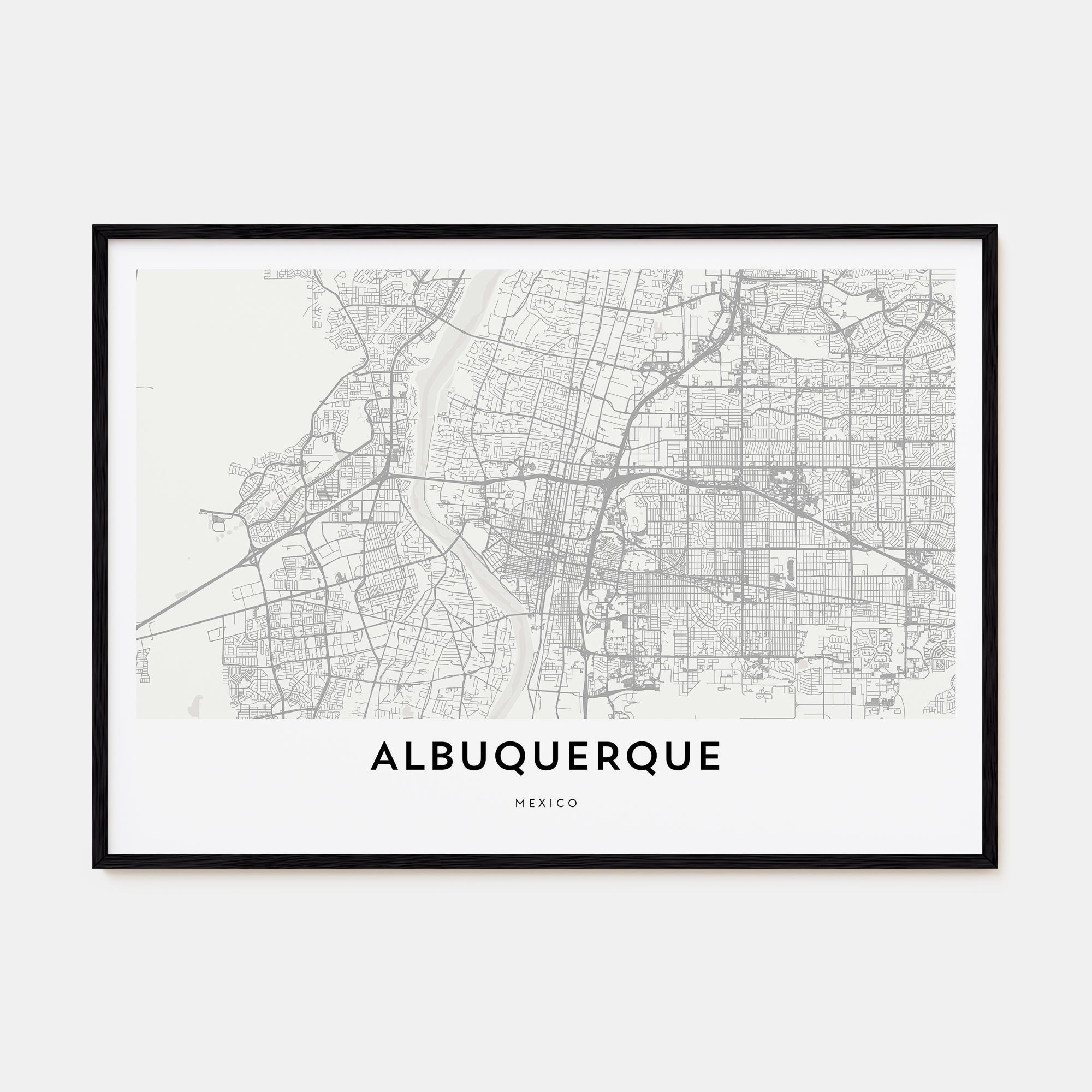 Albuquerque Map Landscape Poster
