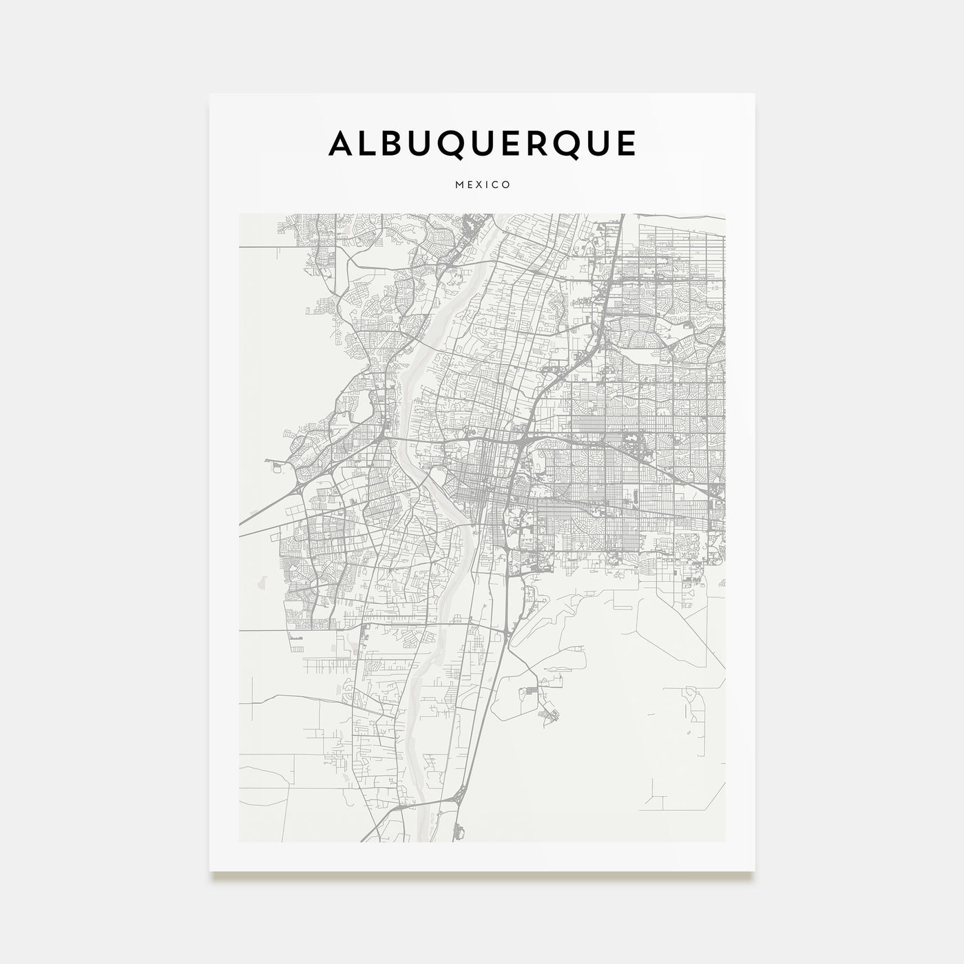 Albuquerque Map Portrait Poster