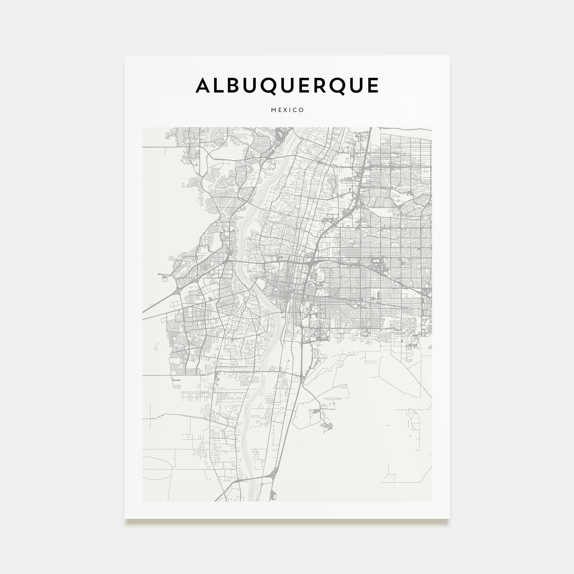 Albuquerque Map Portrait Poster