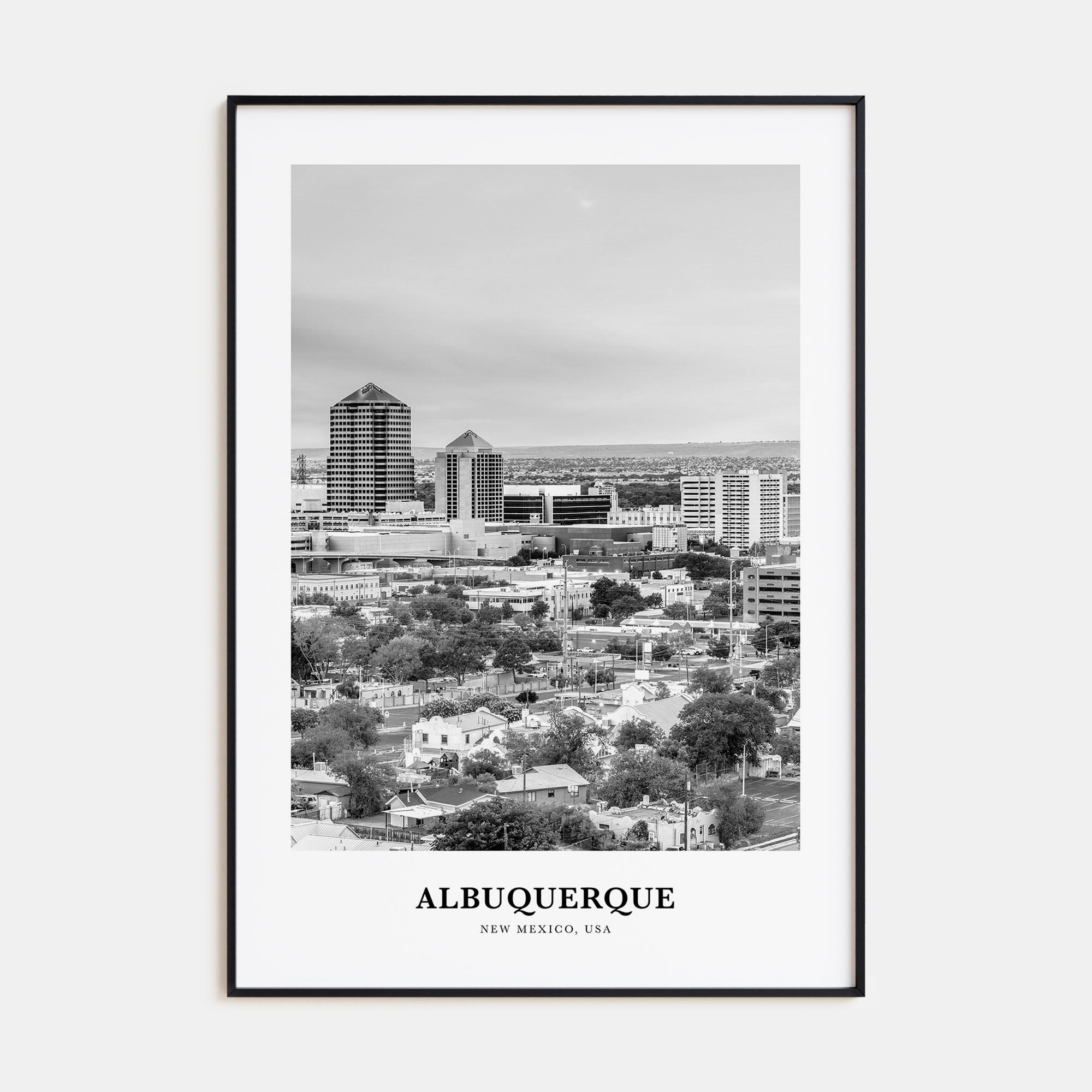 Albuquerque Portrait B&W Poster