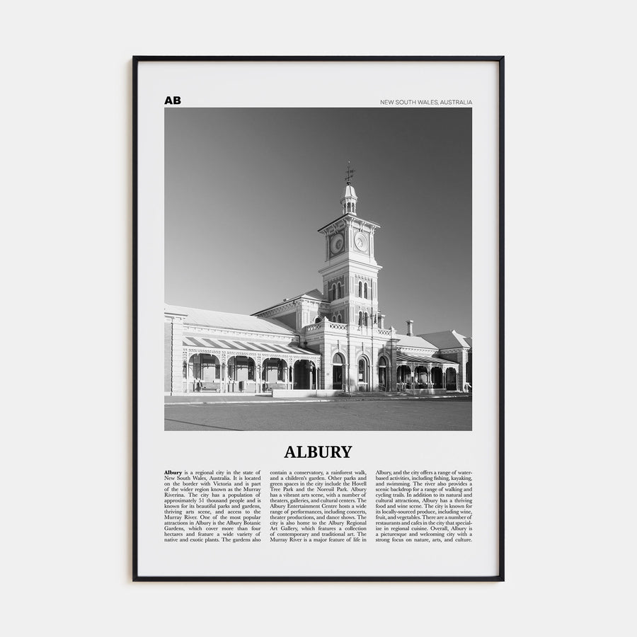 Albury Travel B&W Poster