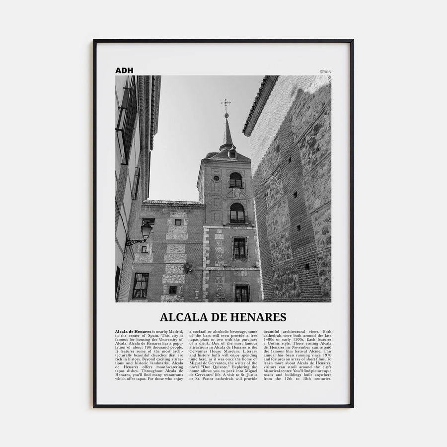 Alcala de Henares Travel B&W Poster