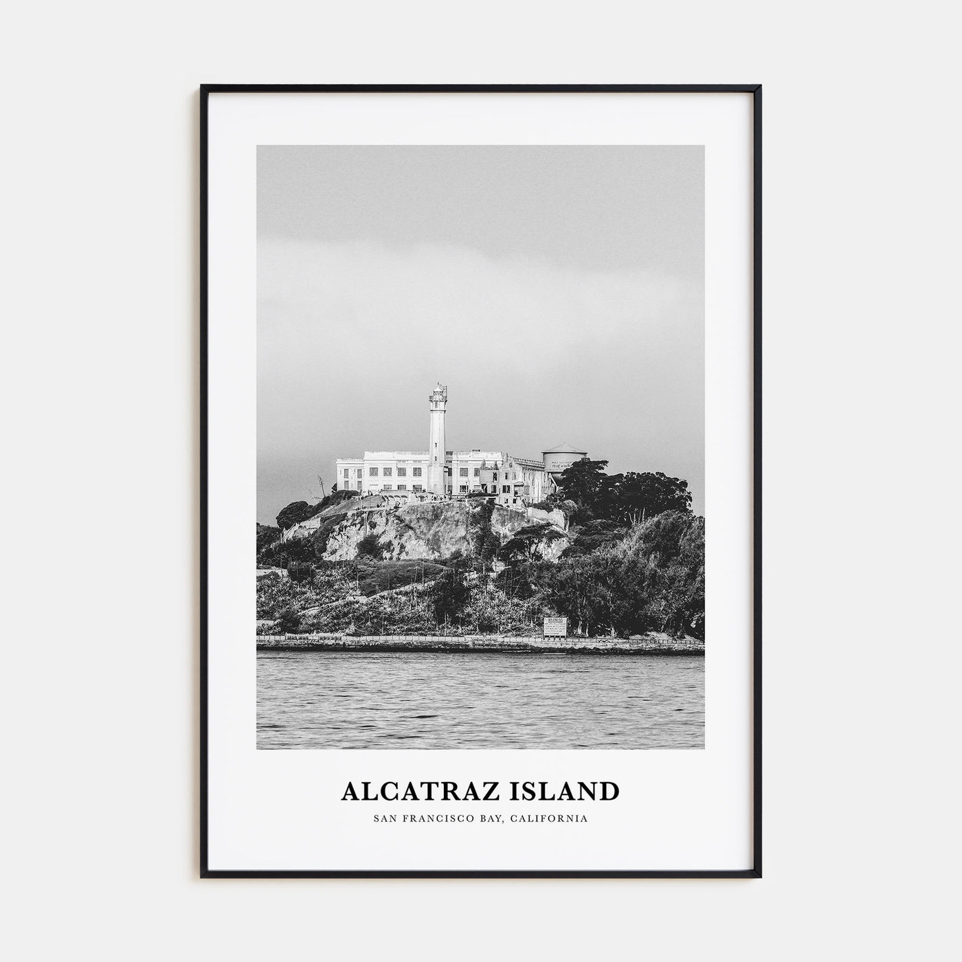 Alcatraz Island Portrait B&W Poster