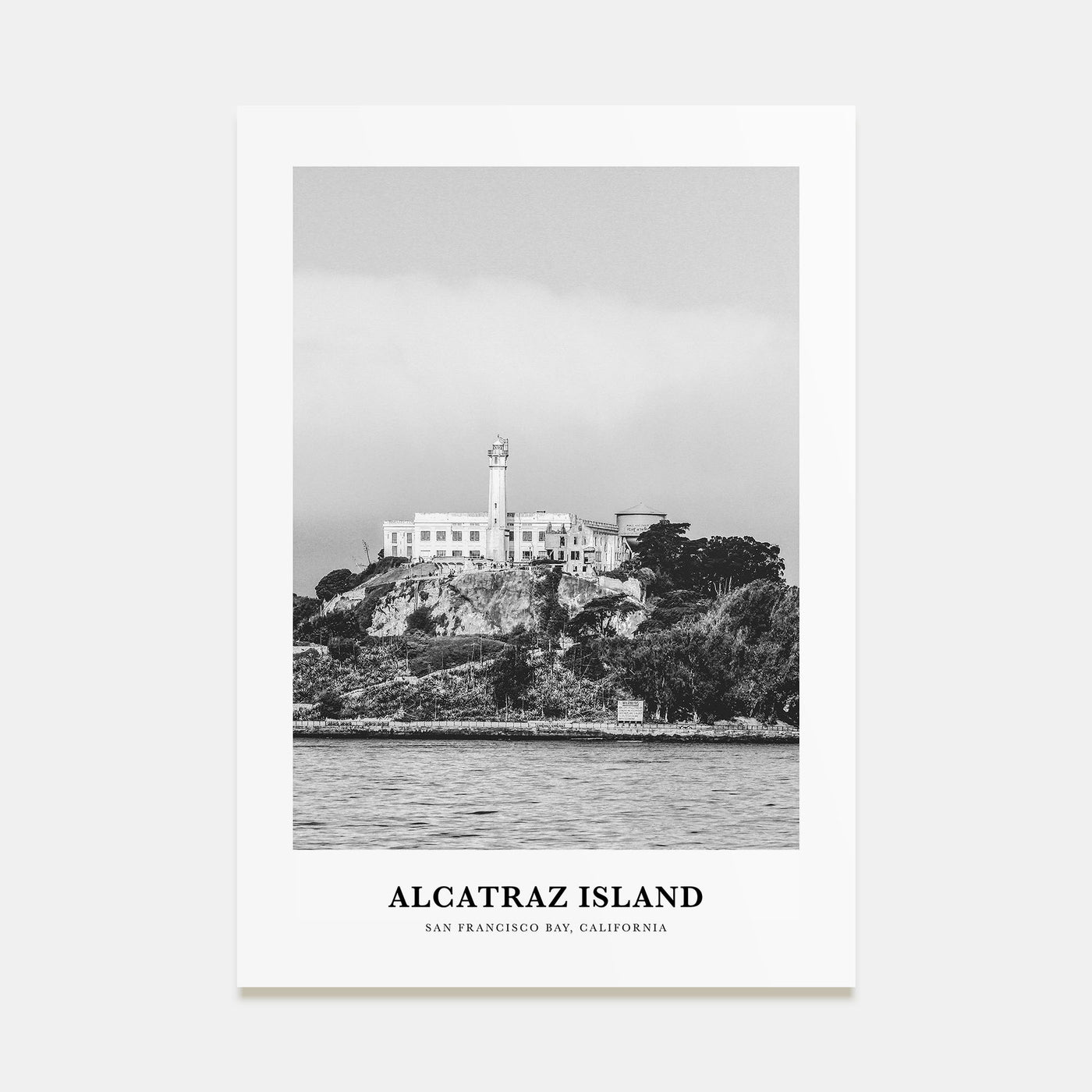 Alcatraz Island Portrait B&W Poster