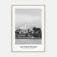 Alcatraz Island Portrait B&W Poster