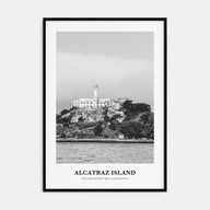 Alcatraz Island Portrait B&W Poster
