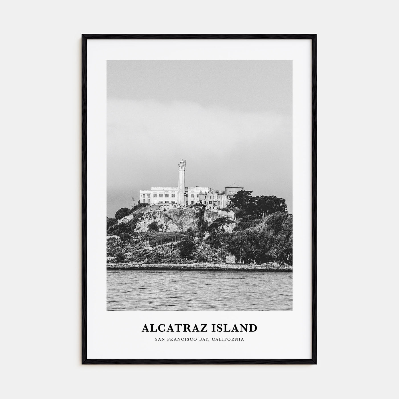 Alcatraz Island Portrait B&W Poster