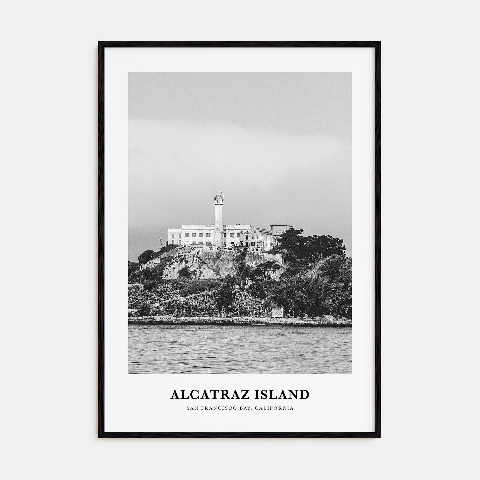 Alcatraz Island Portrait B&W Poster