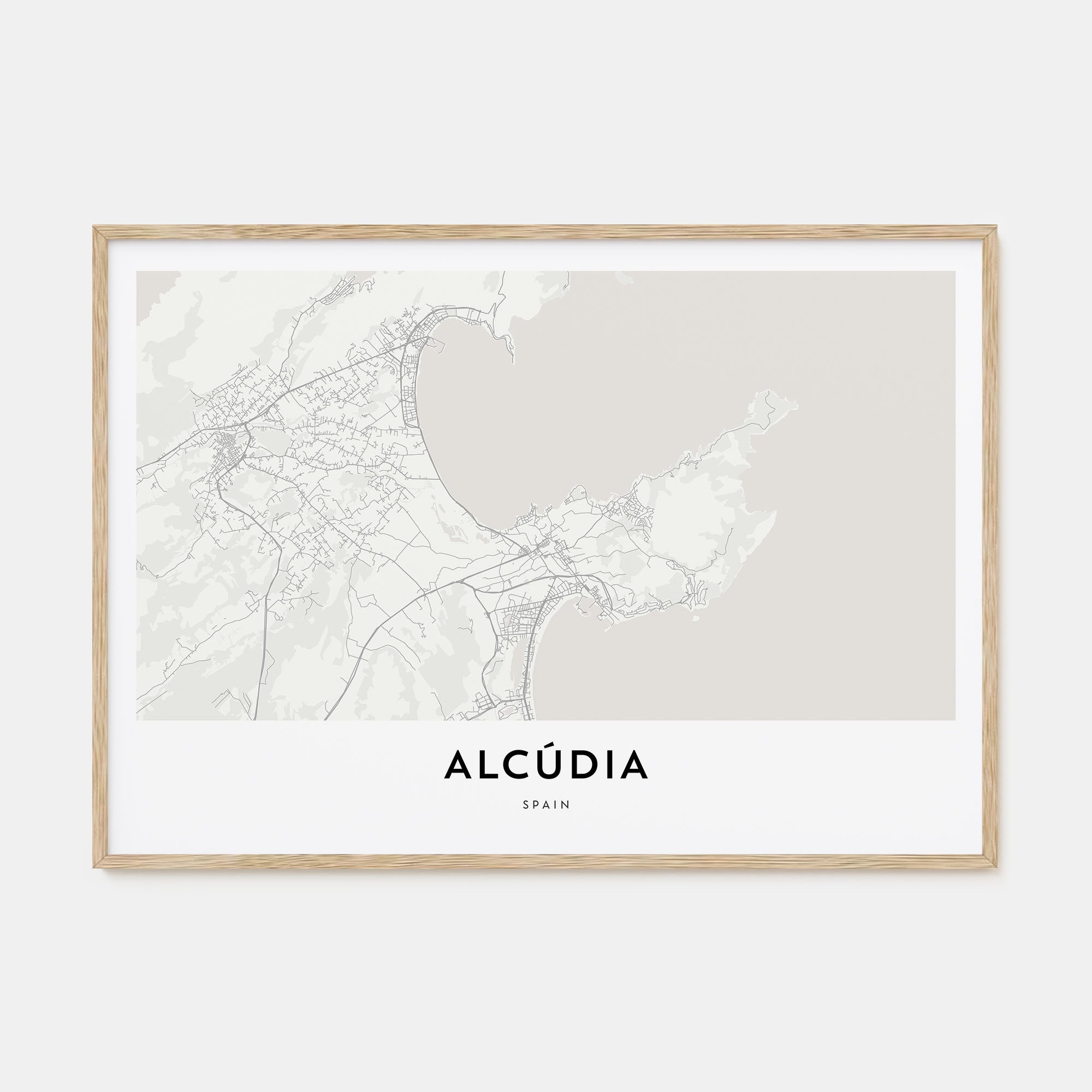 Alcudia Map Landscape Poster