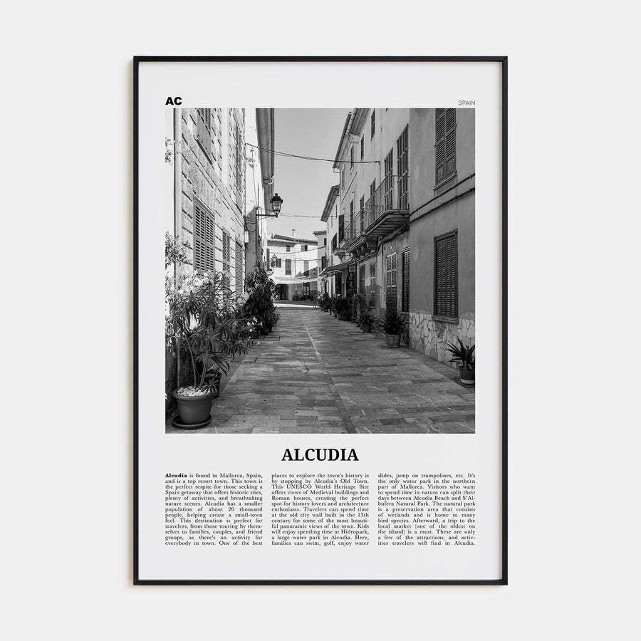 Alcudia Travel B&W Poster