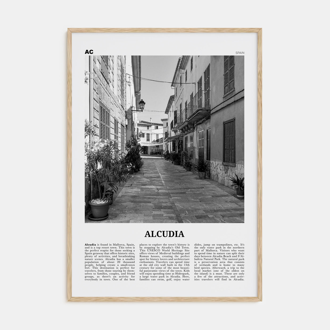 Alcudia Travel B&W Poster