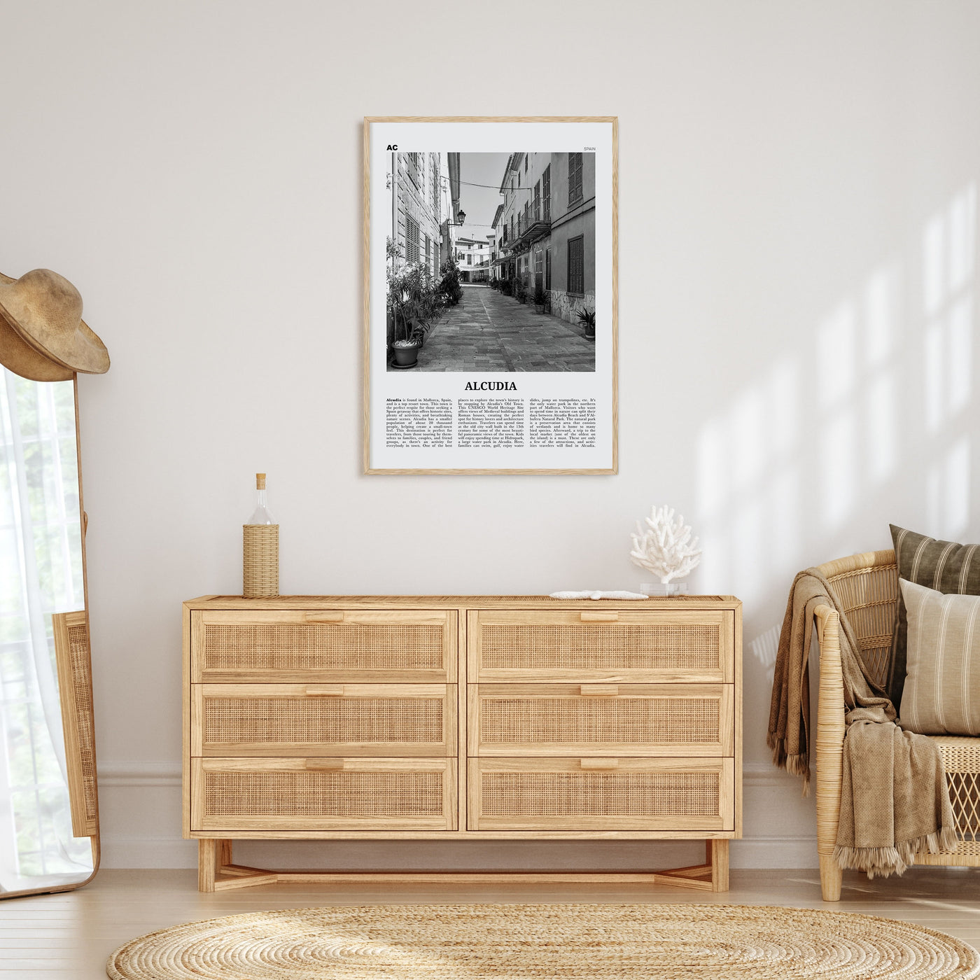 Alcudia Travel B&W Poster