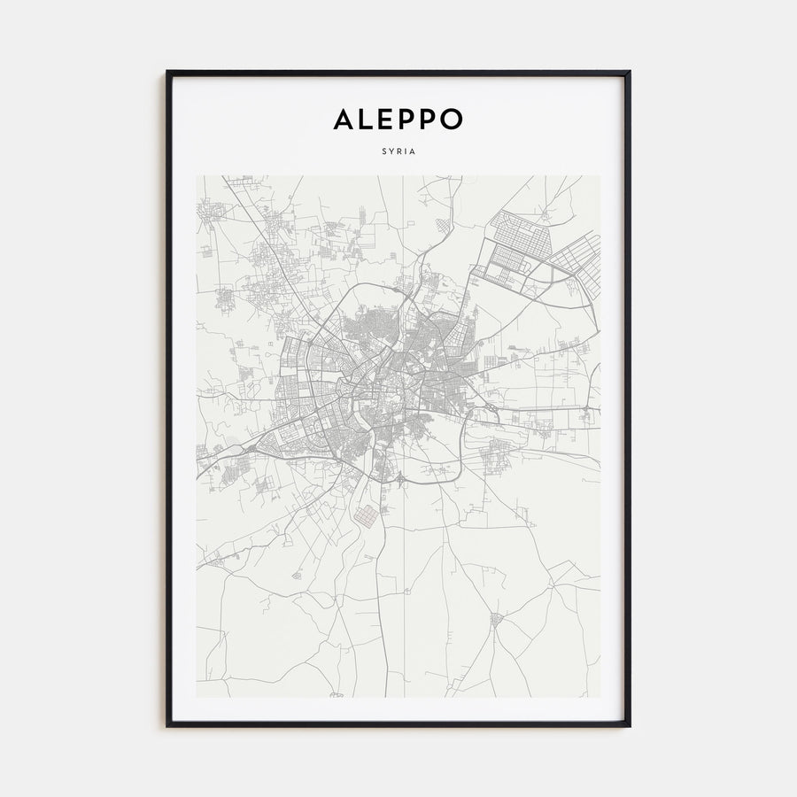 Aleppo Map Portrait Poster